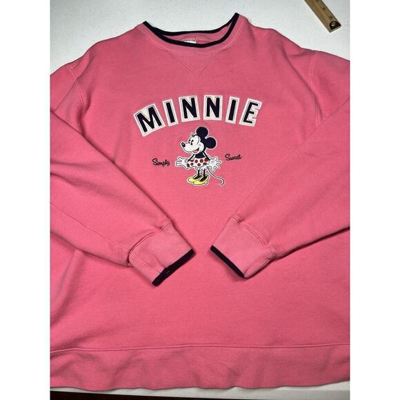 Minnie Mouse Walt Disney Pink Simply Sweet Crewneck Sweatshirt XL - Picture 1 of 8